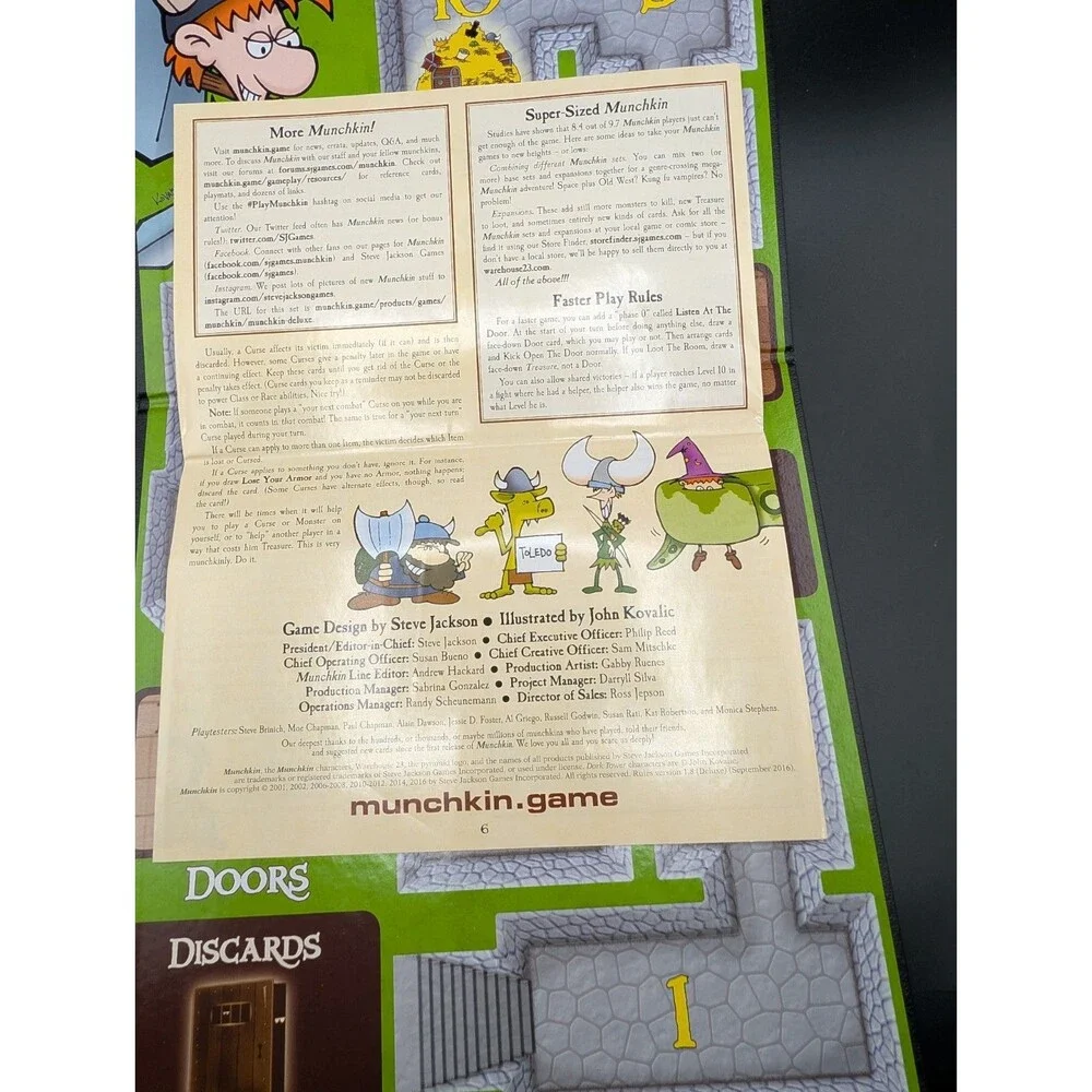 Munchkin Deluxe Board Game Steve Jackson Games Complete Used